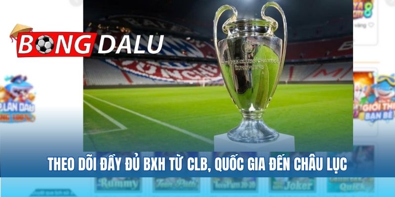 Theo dõi đầy đủ BXH từ CLB, quốc gia đến châu lục